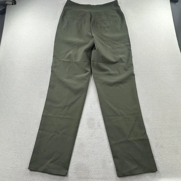 Athleta Pants Womens 8 Tall Olive Green Endless High Rise Straight Leg Stretch - Picture 3 of 12